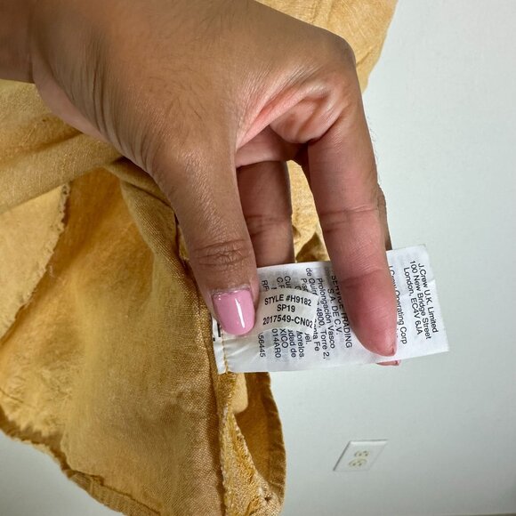 Madewell Short Sleeve Tie Front Linen Blend Top Shirt S Yellow Earthy Boho - Picture 8 of 10